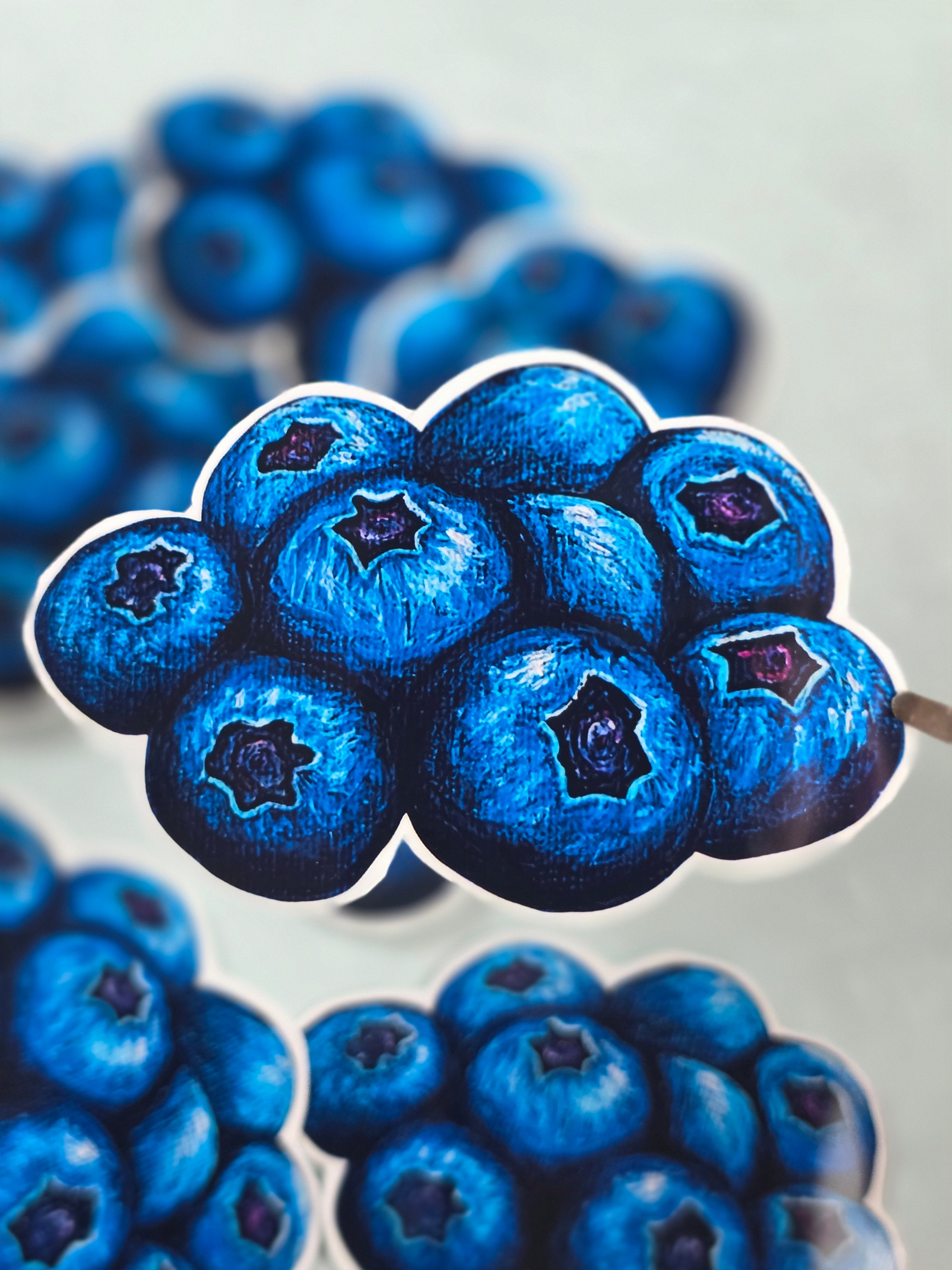 "Bunch-o-Blue" Glossy Vinyl Blueberry Sticker